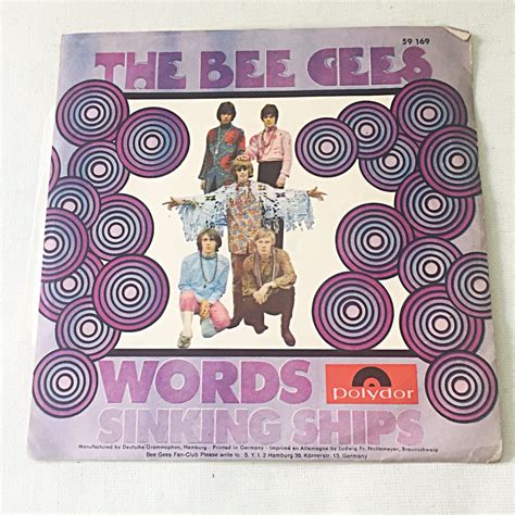 Bee Gees Words Sinking Ships 1968 Ep Vinyl Record 45rpm Made In Germany