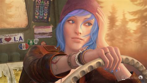 320x570 resolution blue haired female anime character illustration chloe price life is