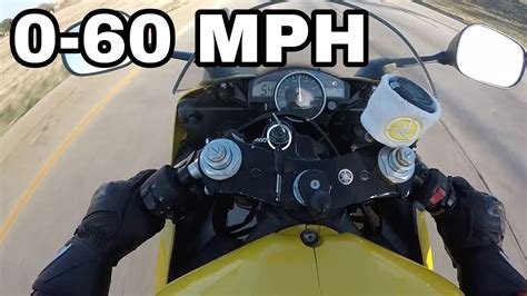 The time it takes to accelerate from 0 to 60 mph (0 to 97 km/h or 0 to 27 m/s) is a commonly used performance measure for automotive acceleration in the united states and the united kingdom. | Realistic 0-60 Time for Yamaha R6 | - YouTube