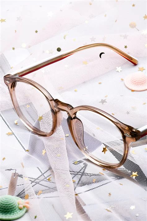 kbt98326 round brown eyeglasses frames leoptique