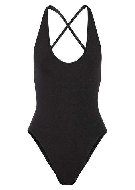 These Are The Best Black One Piece Swimsuits Stylecaster Bandeau