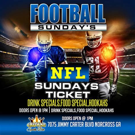 An Advertisement For The Football Sundays Game With Two Men In