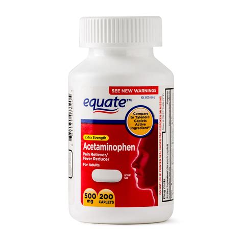 Equate Extra Strength Acetaminophen Caplets 500 Mg 200 Ct Walmart