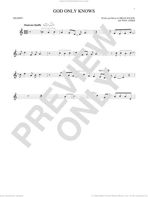 Boys God Only Knows Sheet Music For Trumpet Solo Pdf