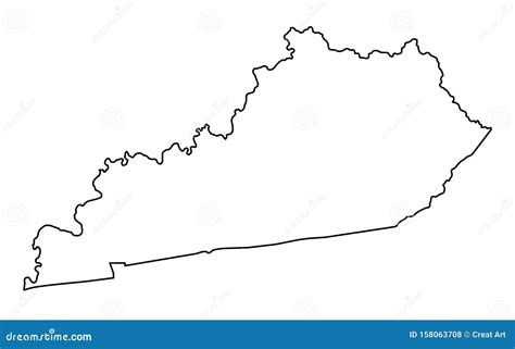 Kentucky Map Outline Vector Illustartion Stock Vector Illustration Of