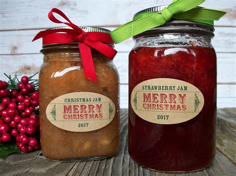 Custom Kraft Merry Christmas Oval Canning Labels For Jam And Jelly Jars