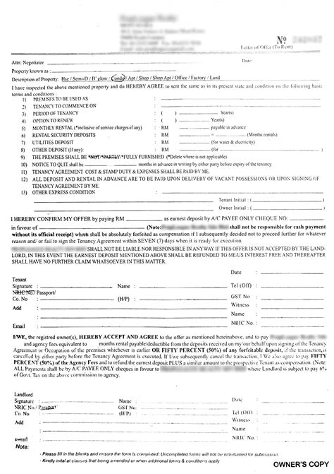 Sample tenancy agreement doc creative images. How to write your own tenancy agreement in Malaysia ...