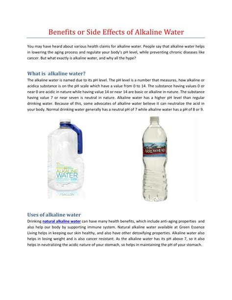 Ppt Benefits Or Side Effects Of Alkaline Water Powerpoint