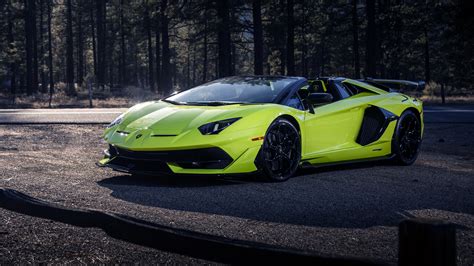 Green Lamborghini Aventador Svj In The Forest Image Abyss