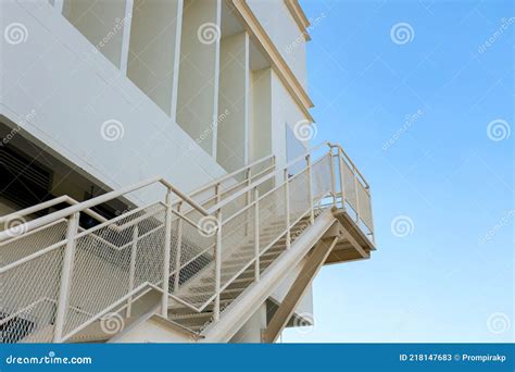 Stairwell For Emergency Or Fire Exit Outside The Building Stock Image
