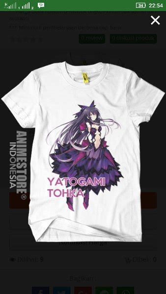 Jual Baju Kaos Anime Dal Date A Live Yatogami Dark Tohka Yami Putih Di