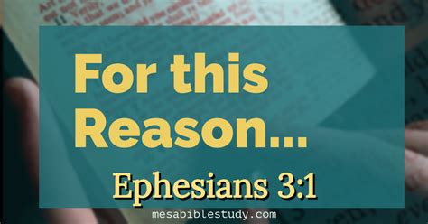 The Book Of Ephesians Chapter 3 Verse One For This Reason” Free