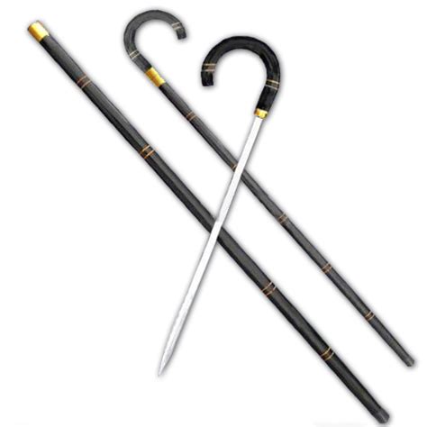 Black Rattan Sword Cane