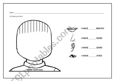 Based on the european average face you now have the opportunity to design your own favourite avatar. Draw your face - ESL worksheet by judiamantina