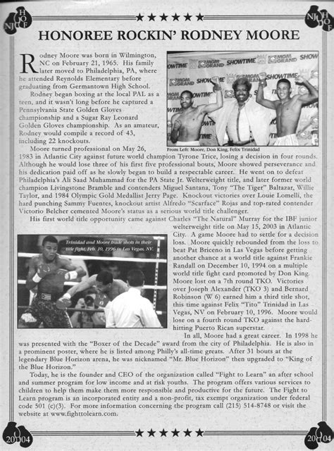 Rodney Moore New Jersey Boxing Hall Of Fame