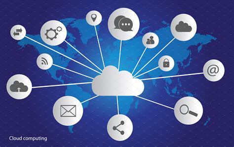 Cloud Computing World Map Icons Creative Market
