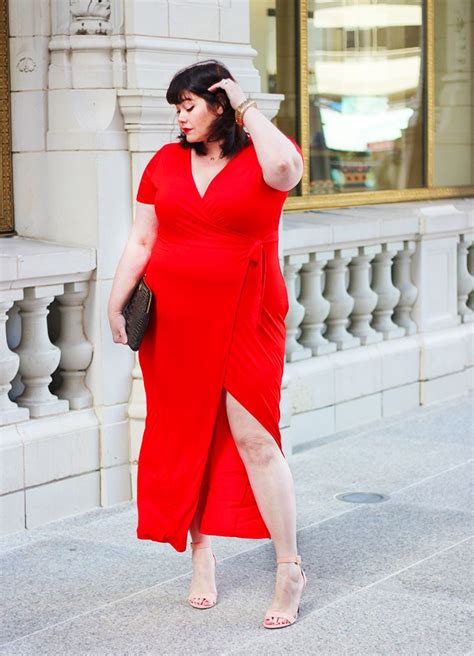 it s all about the legs in this forever 21 plus size wrap maxi dress red dress outfit plus