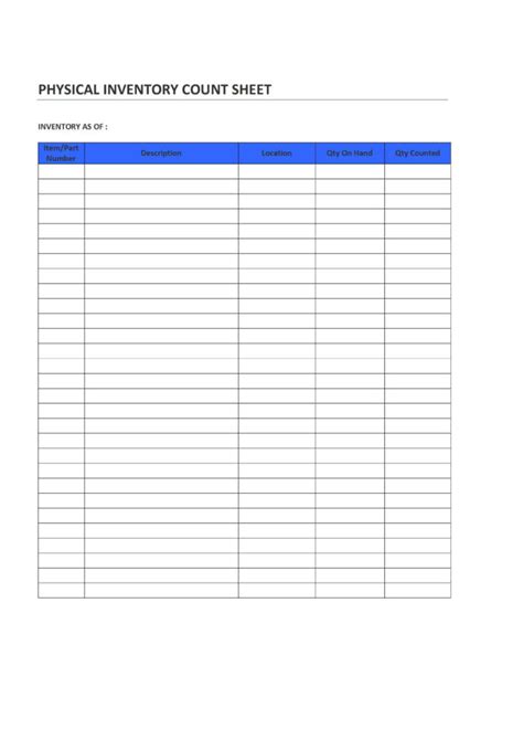 Inventory Turnover Spreadsheet For Physical Inventory Count Sheet1 Form