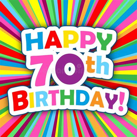 Happy 70th Birthday Card On Colorful Vector Background Stock Vector