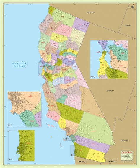 Buy California Zip Code Map With Counties California Zip Code Map Printable Maps
