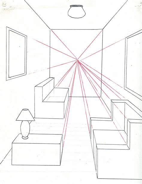 How To Draw A Room Using One Point Perspective 11 Steps Instructables