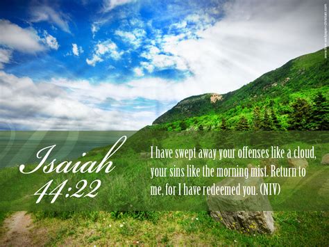 Isaiah 44 22 Bible Verse Desktop Wallpaper