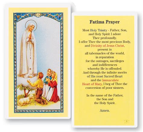 25 Cards Per Pack 80 Per Card Prayer To The Our Lady Of Fatima