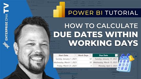 How To Calculate Due Dates Within Working Days In Power Bi Youtube