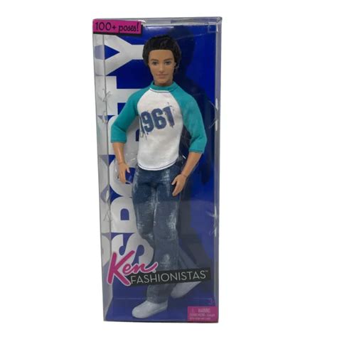 Nib 2010 Mattel Ken Fashionistas Doll Sporty 1961 Shirt 100 Poses