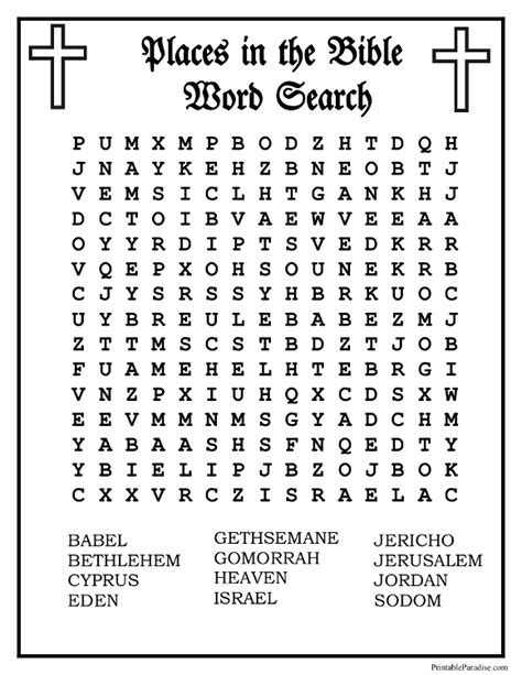 Printable Places In The Bible Word Search