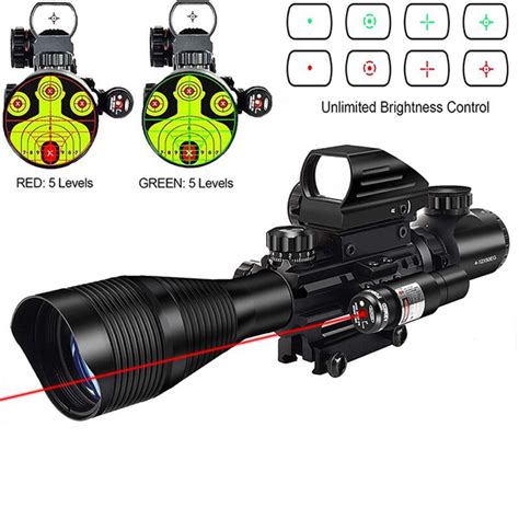 Hunting 4 12x50 Eg Illuminated Riflescope And 4 Reticle Holographic Red
