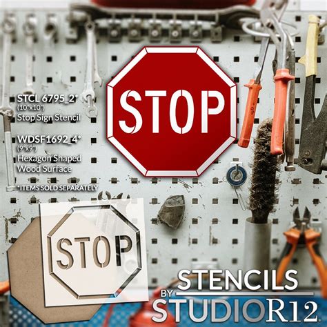 Stop Sign Stencil By Studior12 Select Size Usa Made Paint Garage
