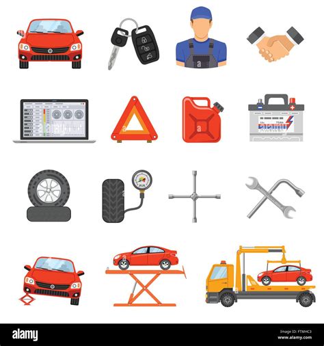 Car Service Set Vector Icons Stock Vector Image And Art Alamy