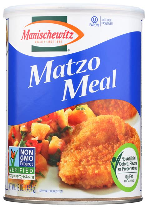Flour and water are mixed and baked and the resilient crackers are ground to form matzo meal. (3 Pack) Manischewitz Matzo Meal, 16 Oz. - Walmart.com ...