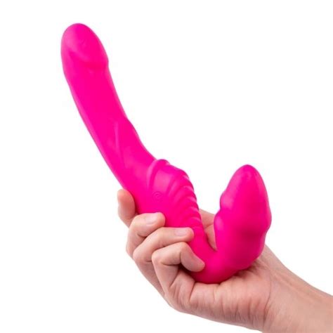 Strapless Together Remote Controlled Vibrating Strapless Strap On Sex