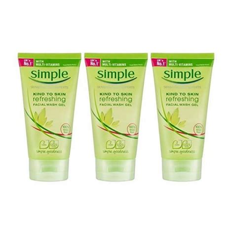 Simple Refreshing Facial Wash Gel 150 Ml Pack Of 3