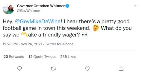 Whitmer Dewine Place Bet On Outcome Of Michigan Vs Ohio State Game