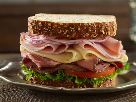 For each sandwich, spread cut side of a bread half with mayonnaise mixture. Deluxe Low Sodium Roast Beef Sandwich Recipe | Boar's Head