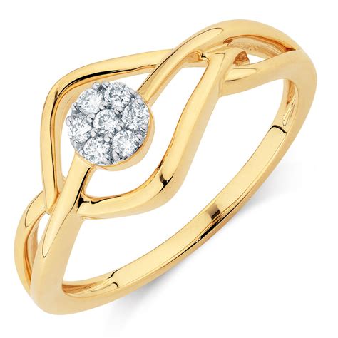 Promise Ring With Diamonds In 10ct Yellow Gold