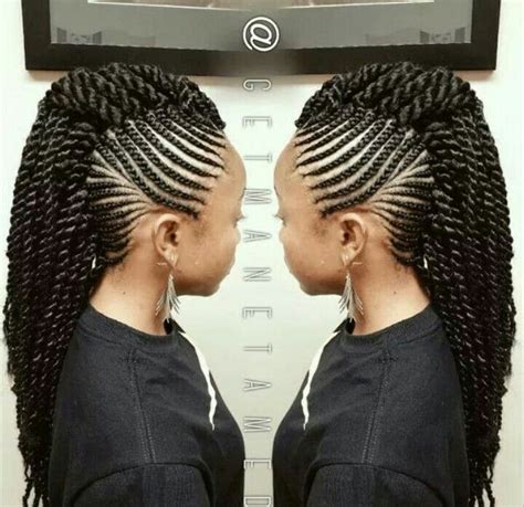 Also known as the dutch braid, this simple, pronounced weave is perfect for those who favour editor's tip: Mohawk Senegalese twist | Braids & More | Pinterest ...