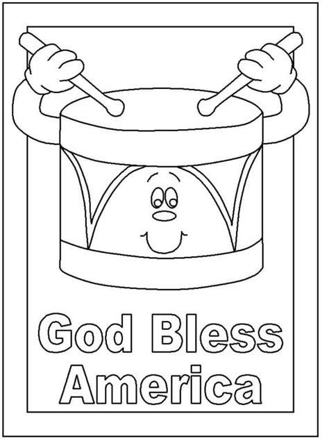 Presidents Day God Bless America Coloring Page Download Print Or
