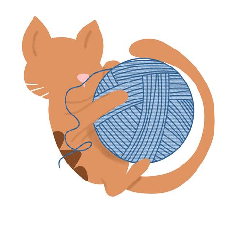 Cat Play With Yarn Ball On Png Transparant Background 34923212 Png