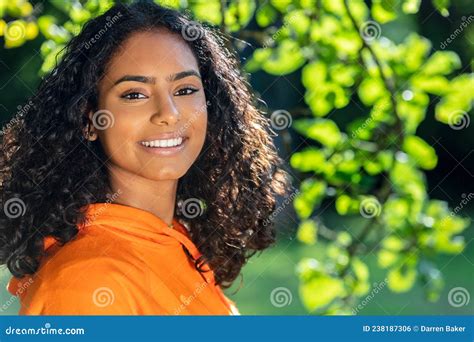 Beautiful Mixed Race African American Girl Young Woman Teenager Stock
