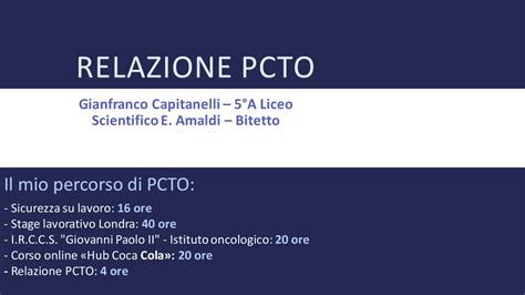 Powerpoint pcto esami di stato | Appunti di Italiano | Docsity