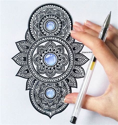 ~dibujar~ Mandala Draw Mini Mandala Mandala Tattoo Cool Patterns To