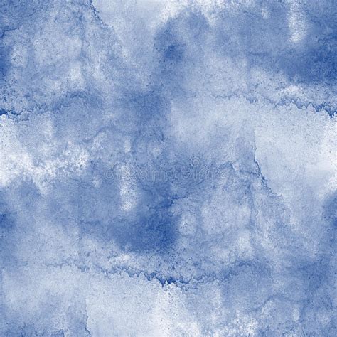 Water Seamless Texture Hand Painted Sea Waves Abstract Ocean Watercolor Paint Blue Background