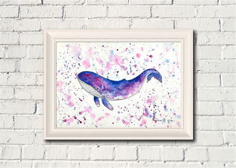 Whale Wall Art Animal Wall Decor Whale Painting Original Etsy