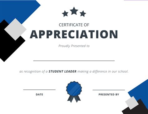 Student Certificates Of Appreciation Free And Customizable Designs