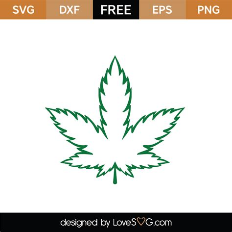 Cannabis Leaf Outline Svg Cut File Svg Lovesvg