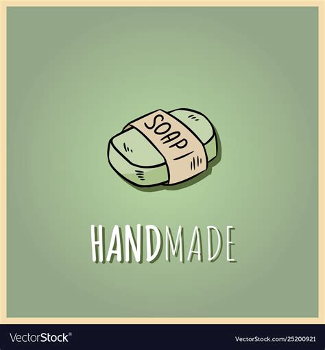 Handmade Natural Soap Logo Hand Drawn Organic Vector Image